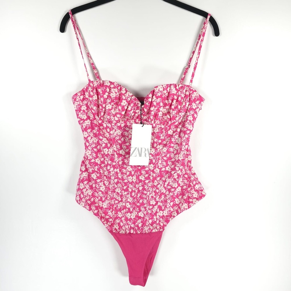 Zara Pink Floral Bodysuit